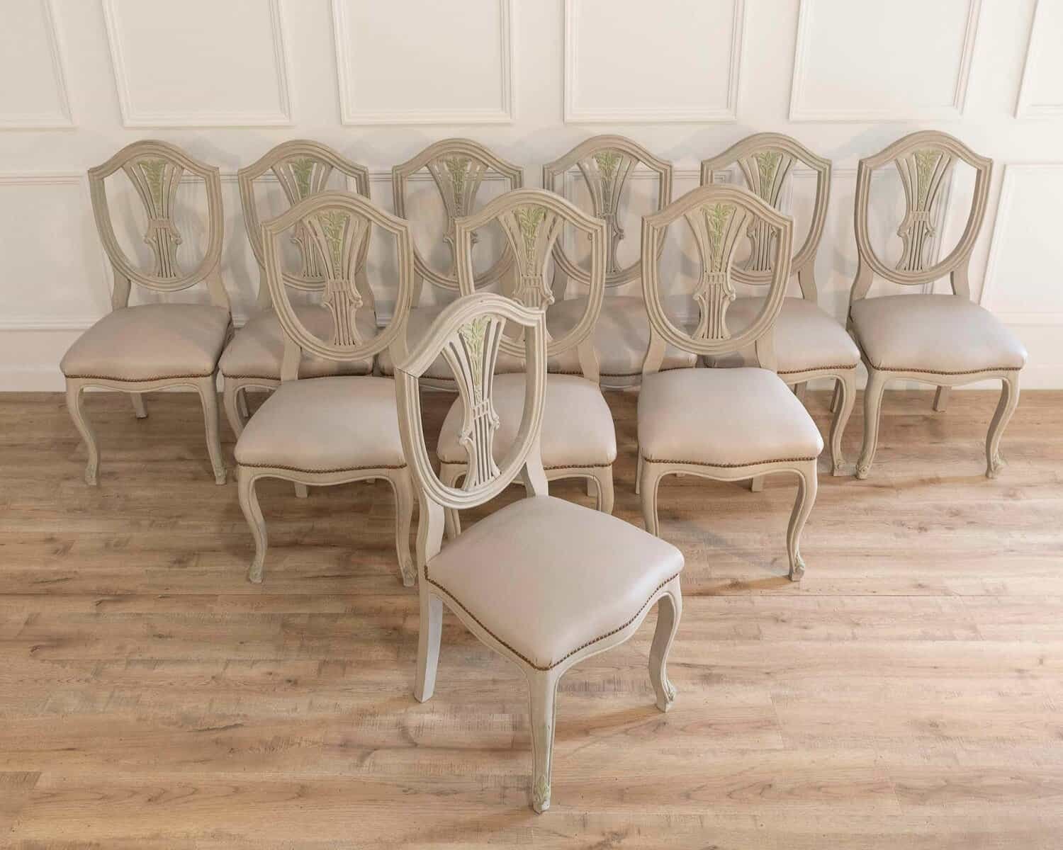 Set Of 10 Louis XV-louis XVI Transition Style Chairs - JAA