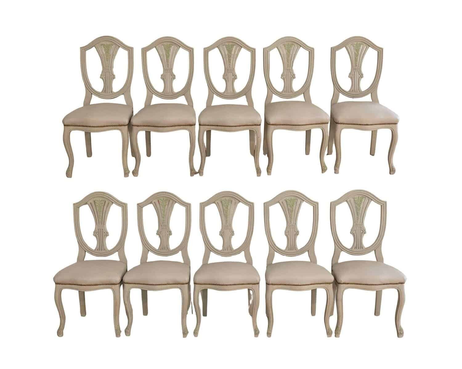 Set Of 10 Louis XV-louis XVI Transition Style Chairs