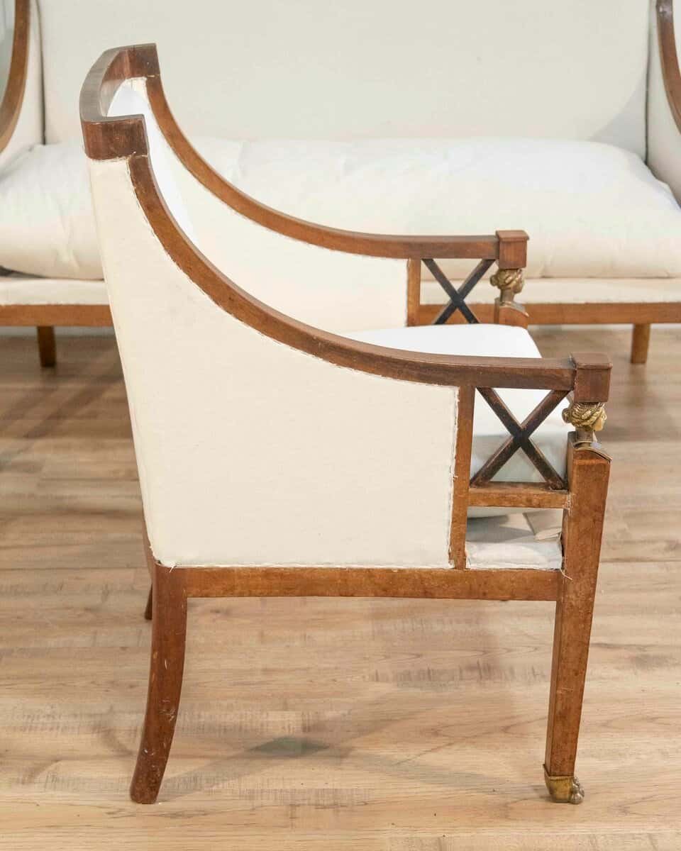 19th Century Swedish Salon Suite with Sofa and Pair of Armchairs - JAA