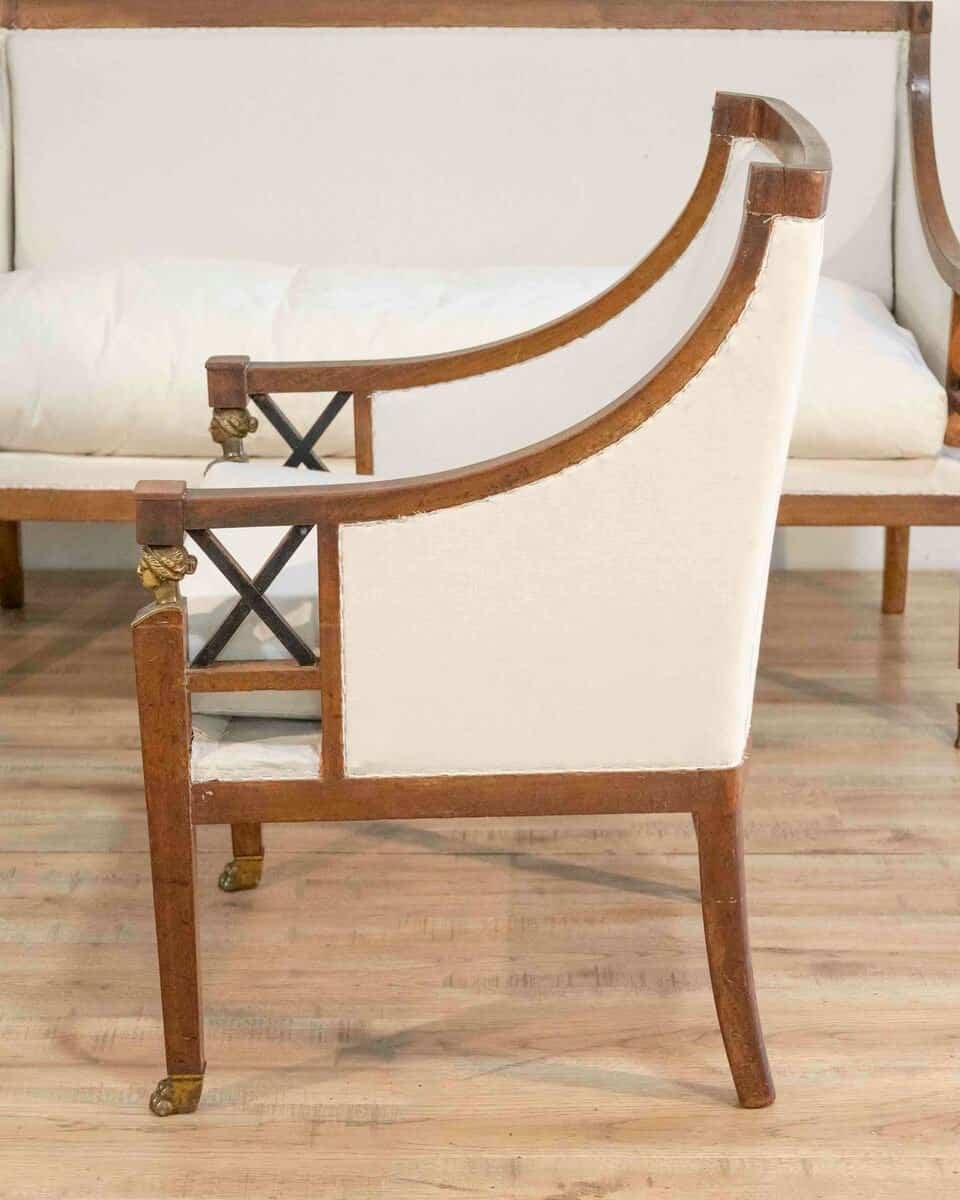 19th Century Swedish Salon Suite with Sofa and Pair of Armchairs - JAA
