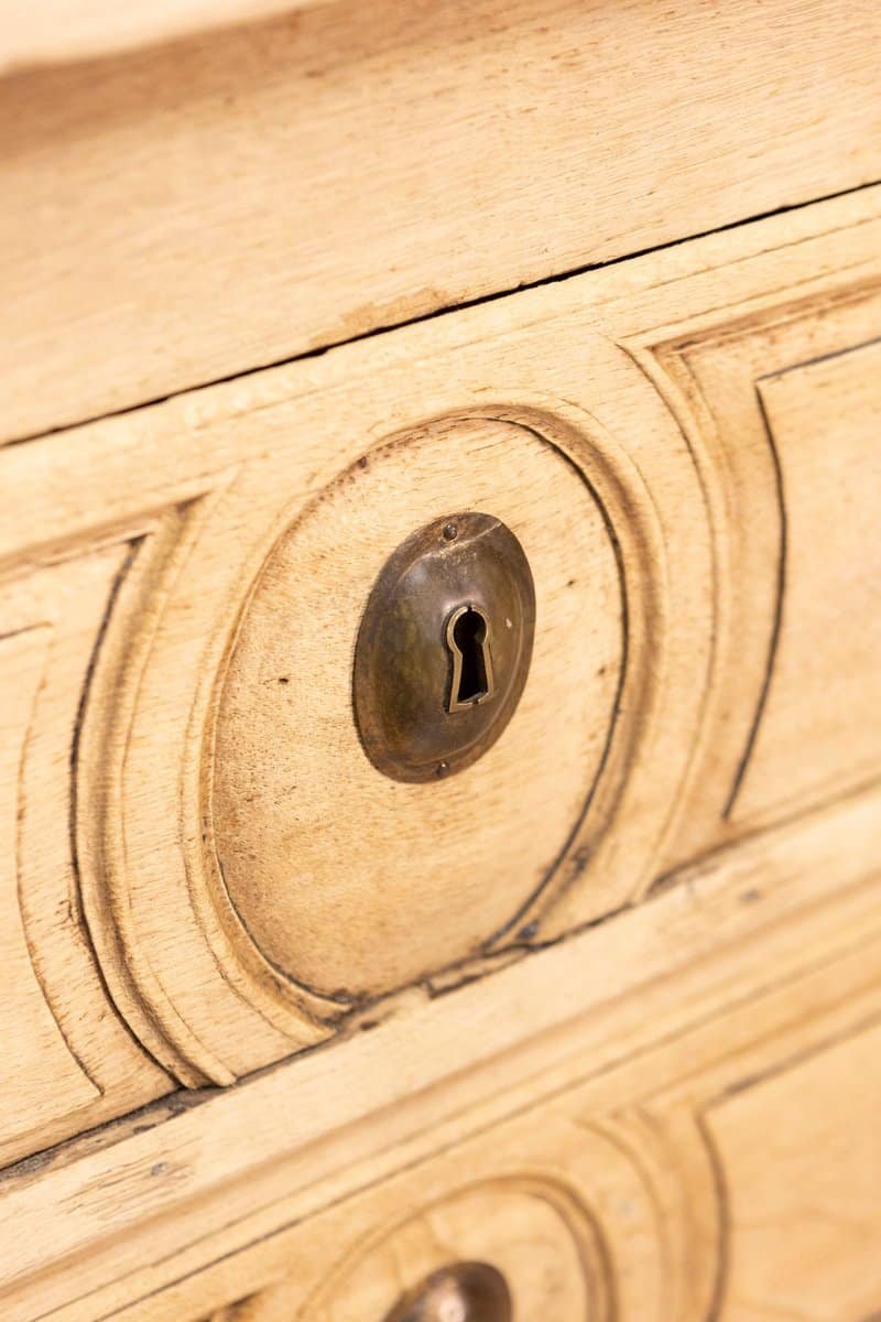 19th Century French Bleached Oak Commode - JAA