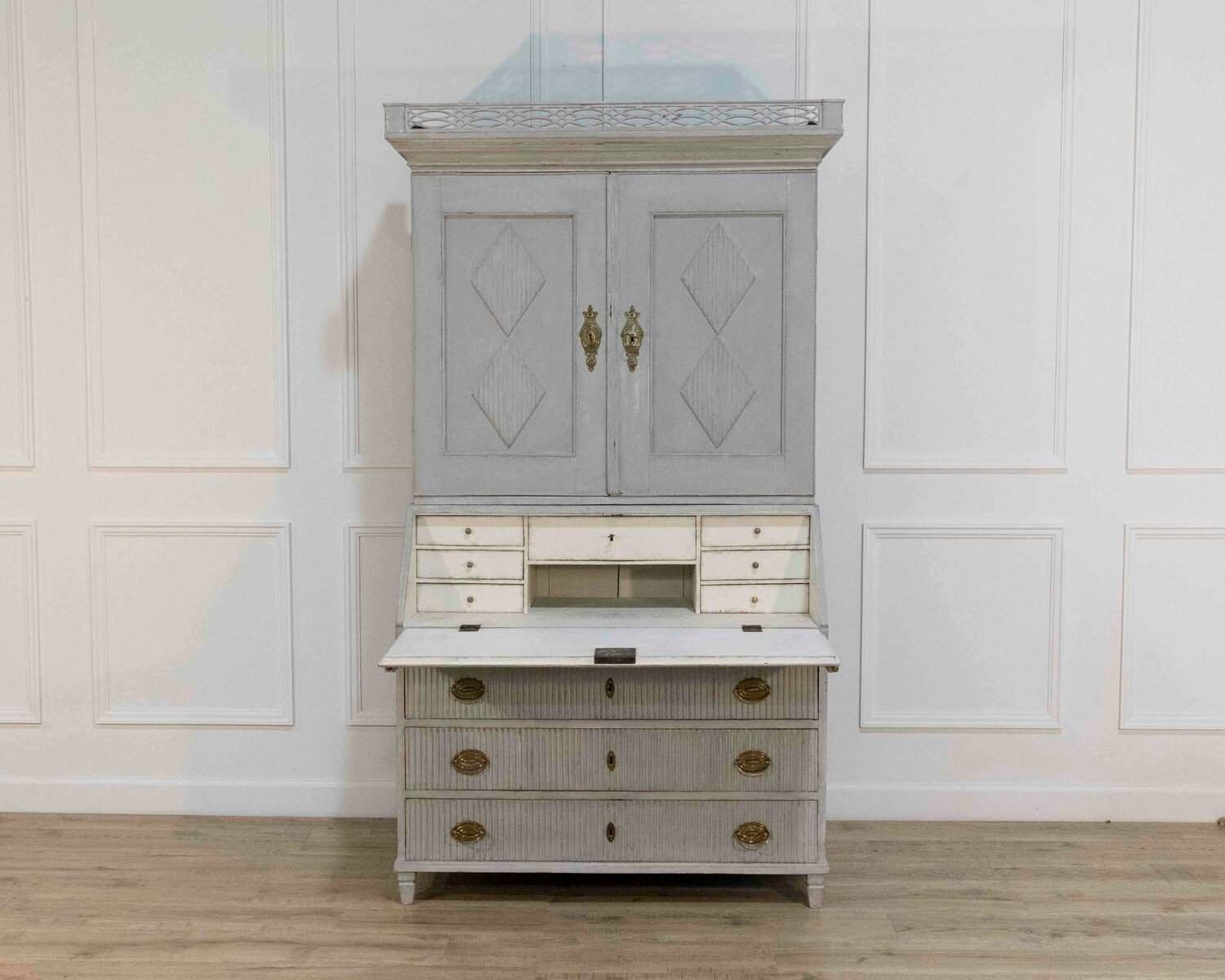 Late 18th-Century Scandinavian Two-Part Secretary, Circa 1790 - JAA