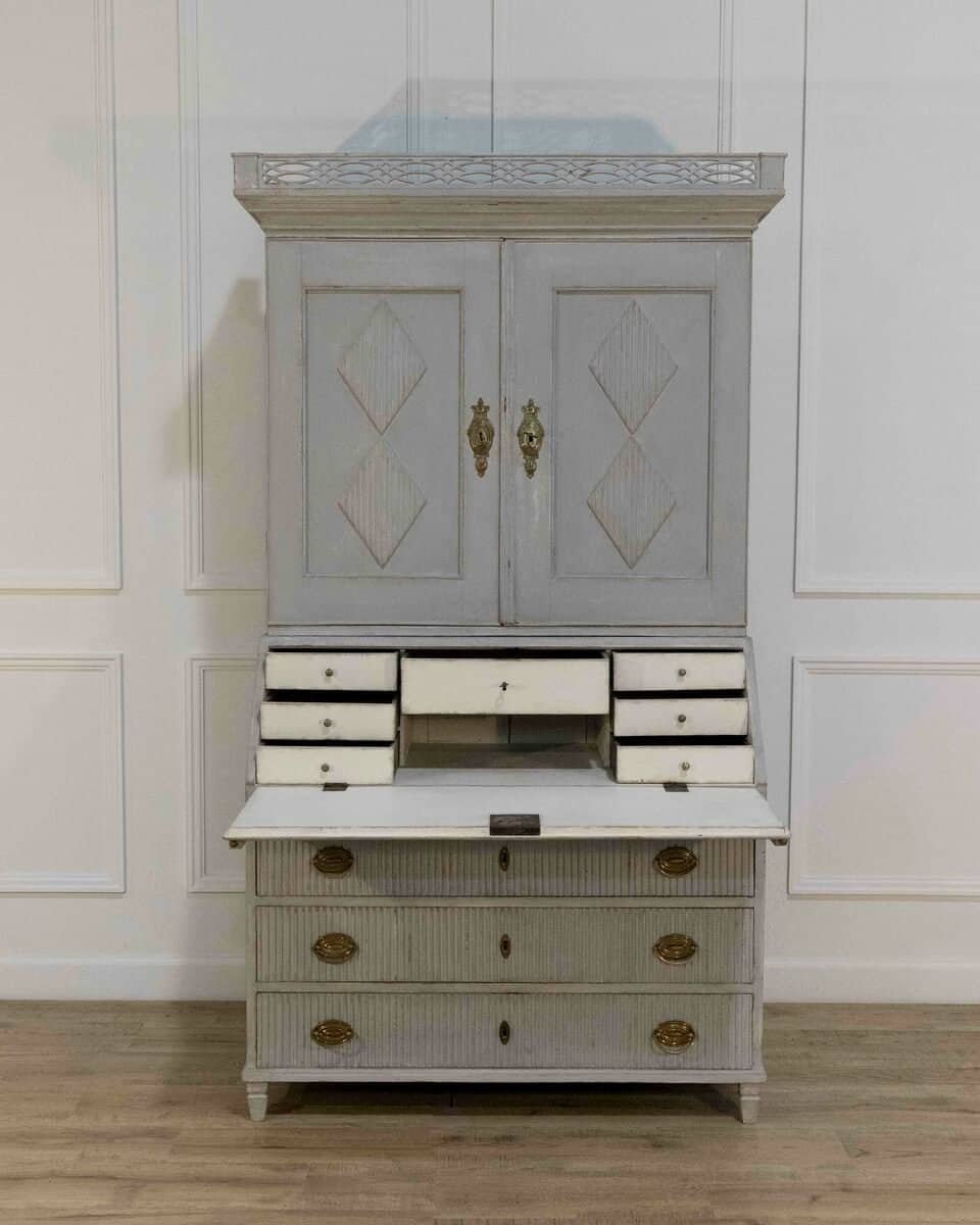 Late 18th-Century Scandinavian Two-Part Secretary, Circa 1790 - JAA