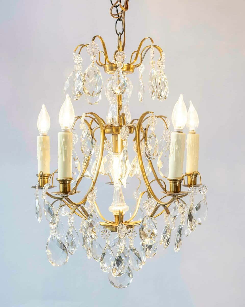 Swedish prism chandelier in rococo style - JAA