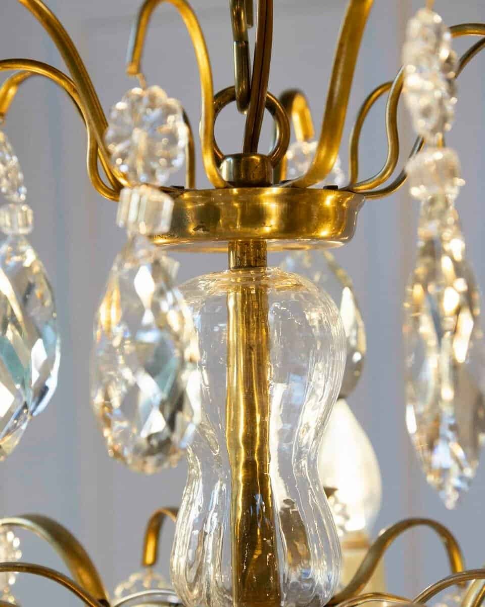 Swedish prism chandelier in rococo style - JAA