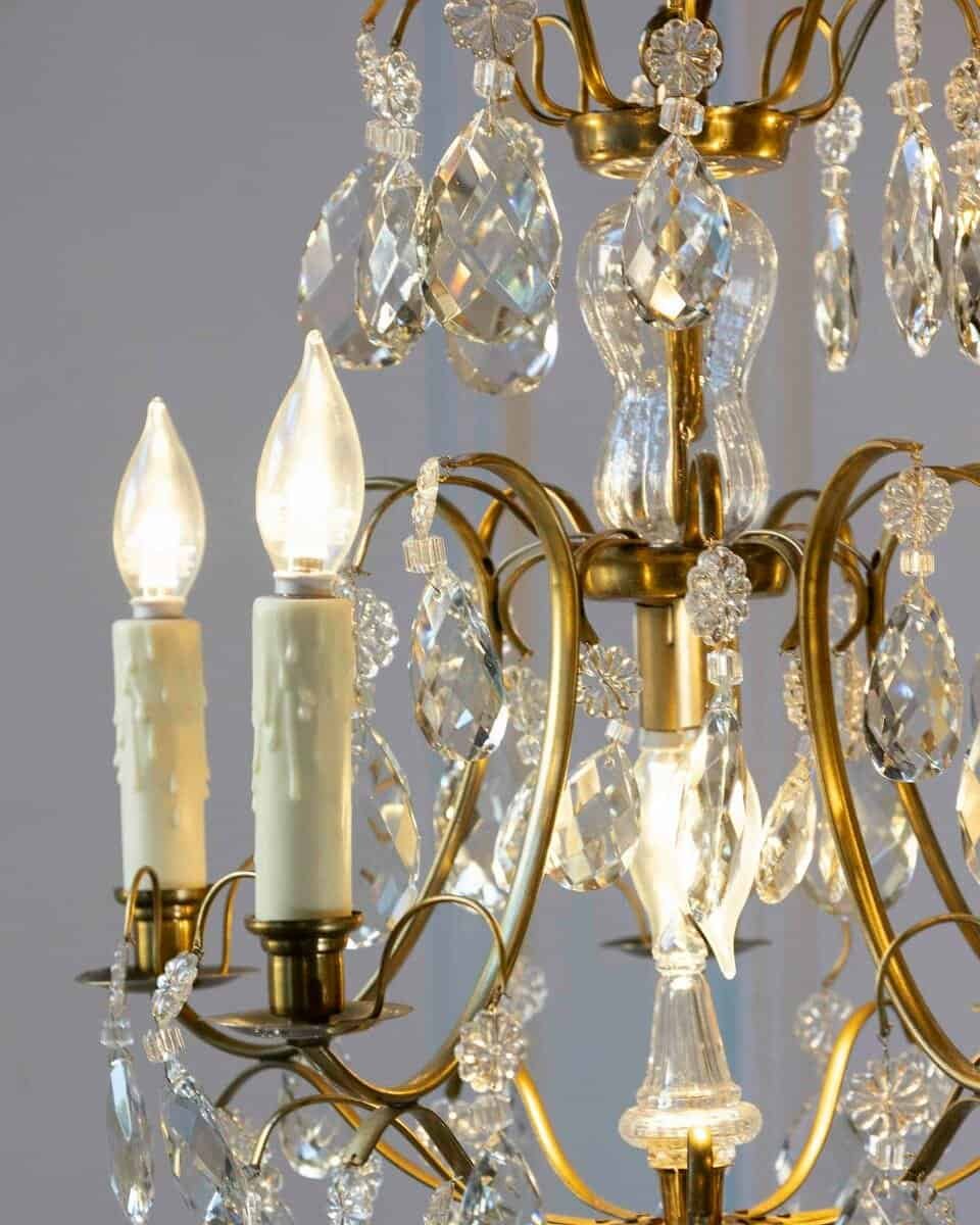 Swedish prism chandelier in rococo style - JAA
