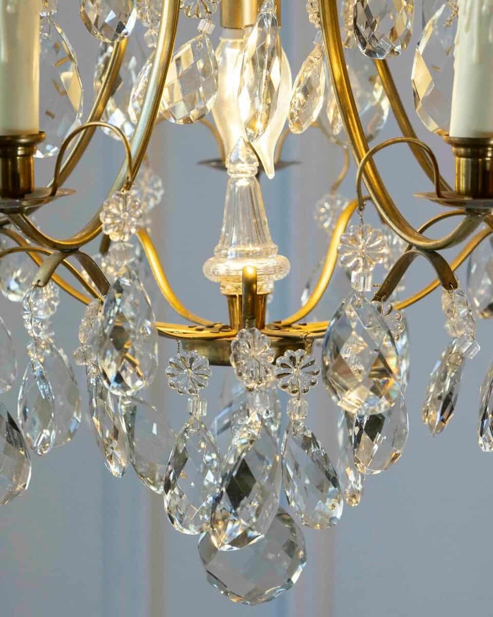 Swedish prism chandelier in rococo style - JAA