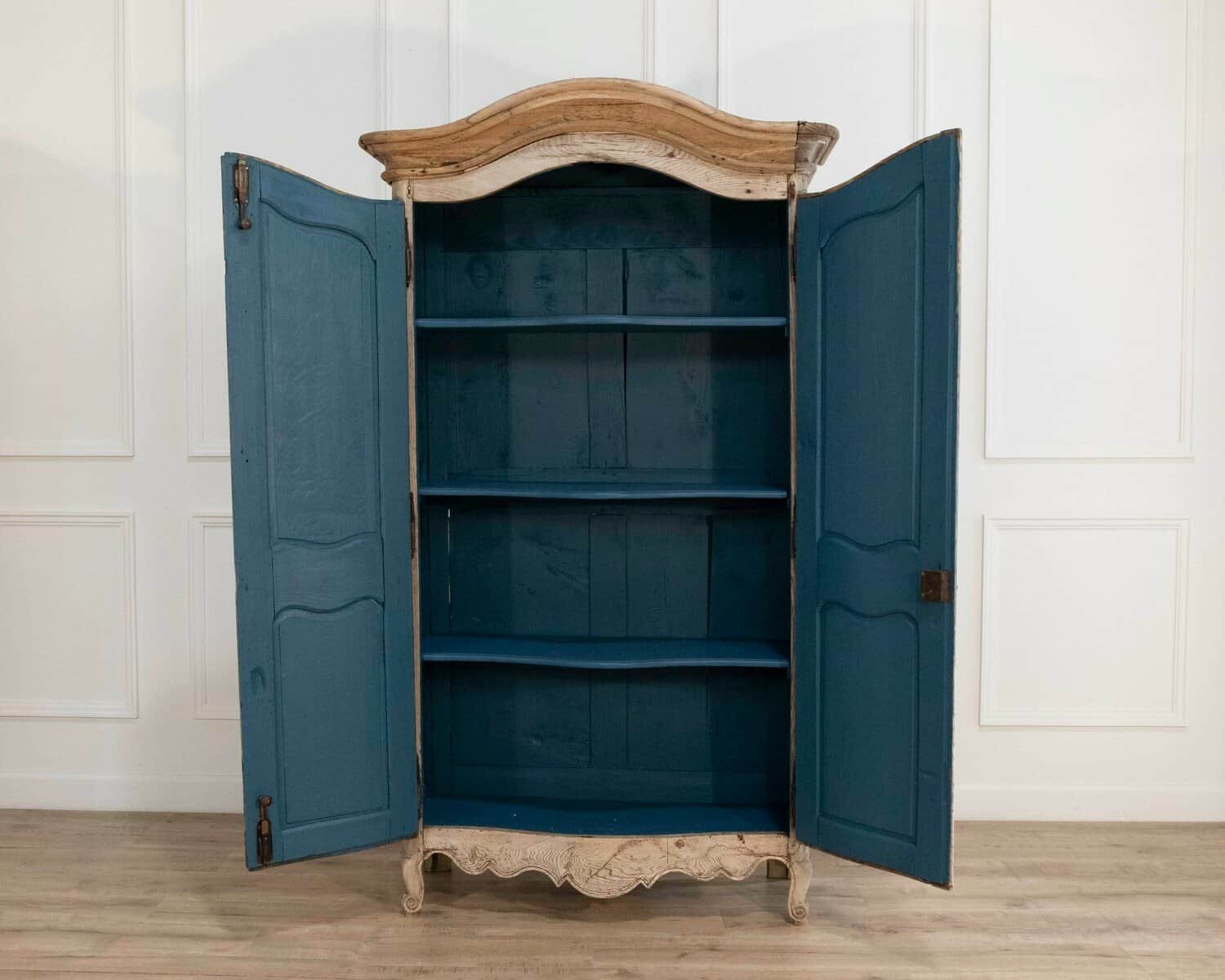 French 18th Century Petite Curved Cabinet with Original Patina - JAA