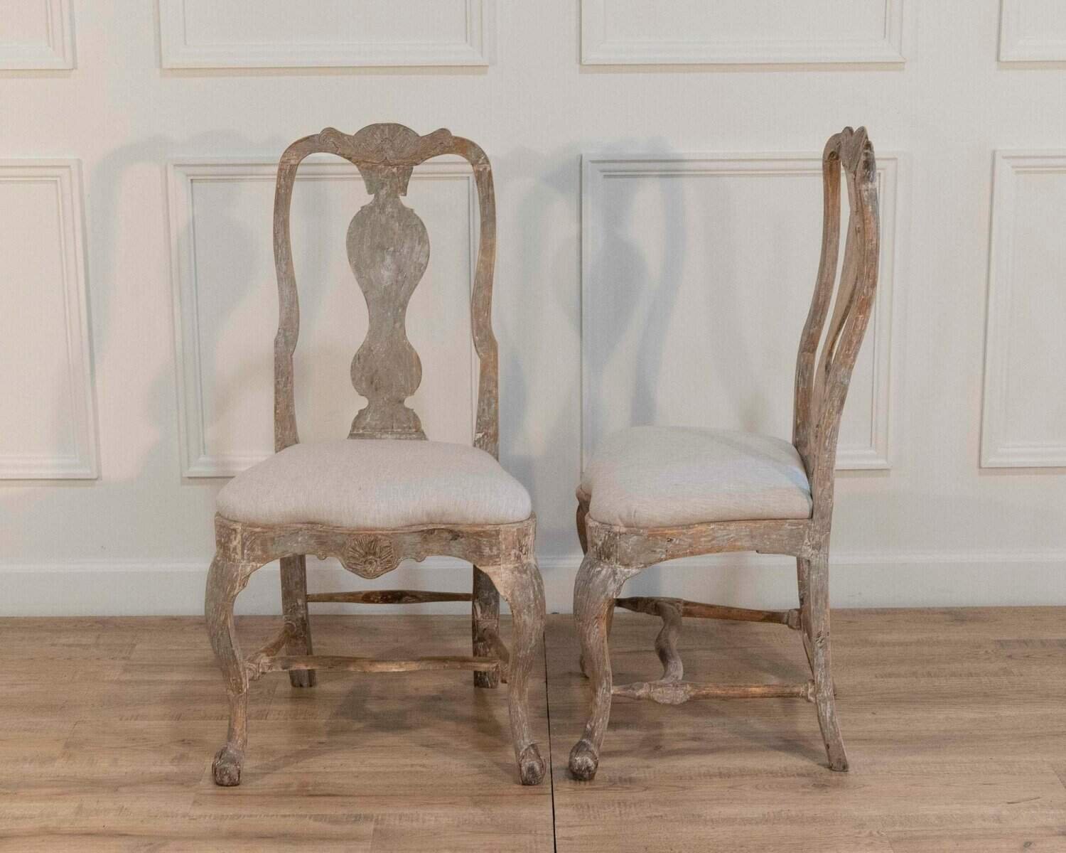 Pair of Swedish Rococo Chairs from Lindome, Circa 1770 - JAA
