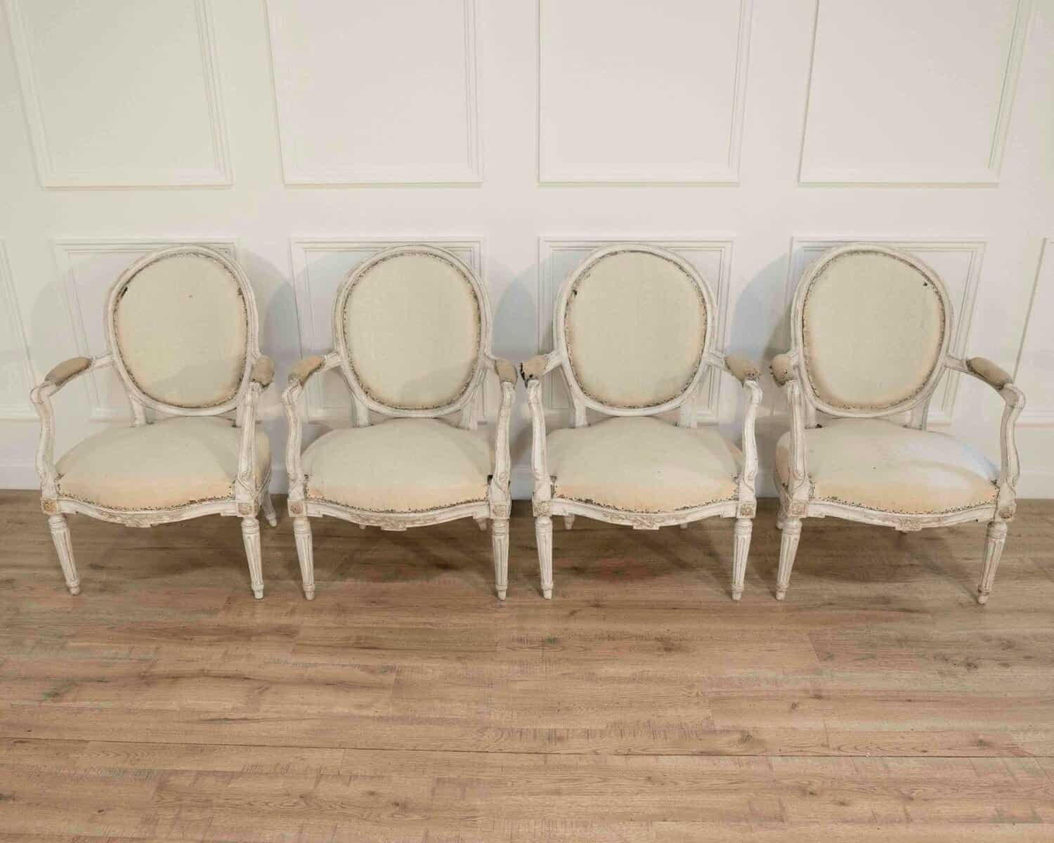 Set of Four Louis XVI Painted Armchairs, France, circa 1770–1780 - JAA