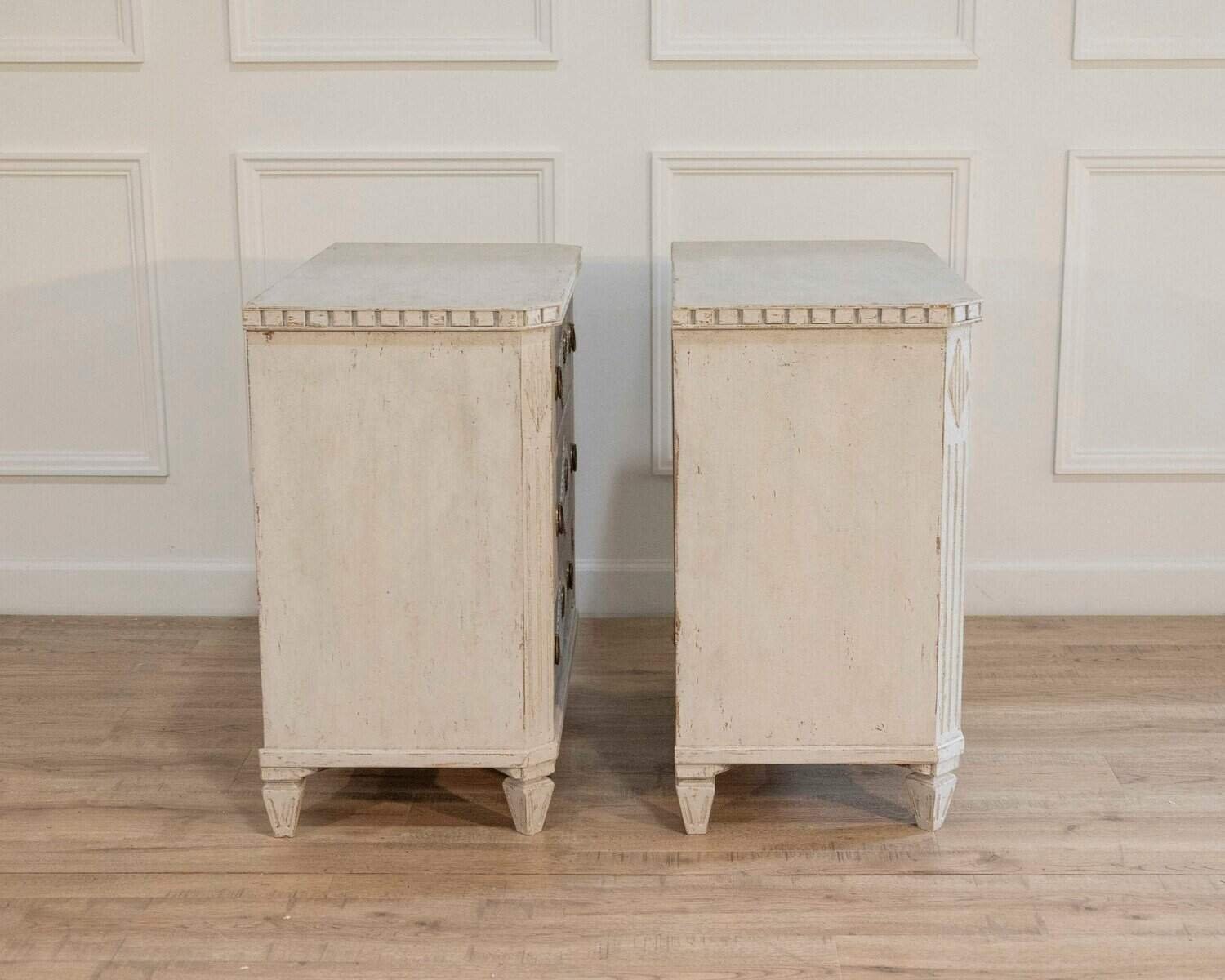 Pair of Gustavian-Style Painted Chests — Circa 1920s Scandinavian - JAA