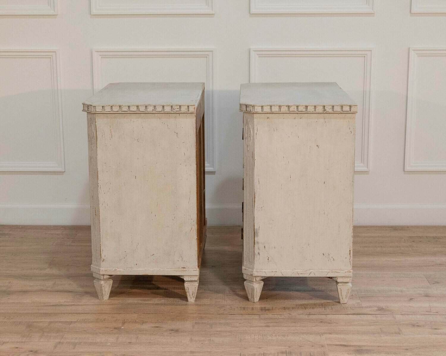 Pair of Gustavian-Style Painted Chests — Circa 1920s Scandinavian - JAA