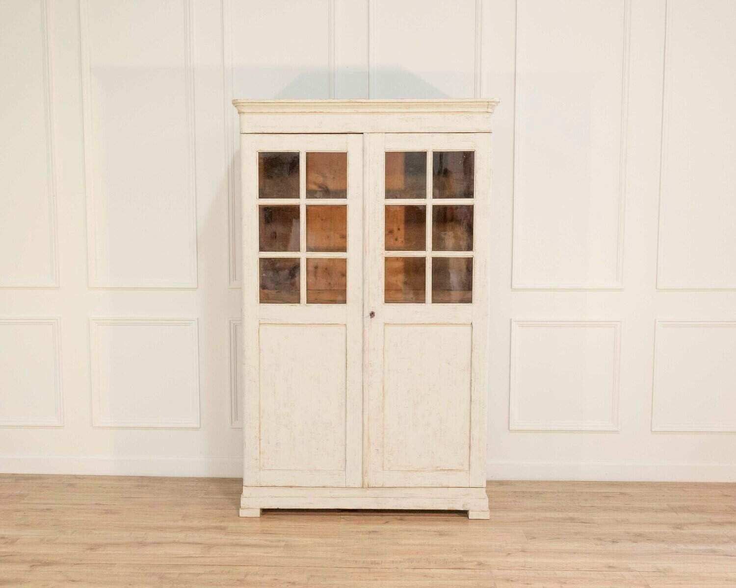 19th Century Swedish Painted Display Cabinet — Gustavian Vitrine - JAA