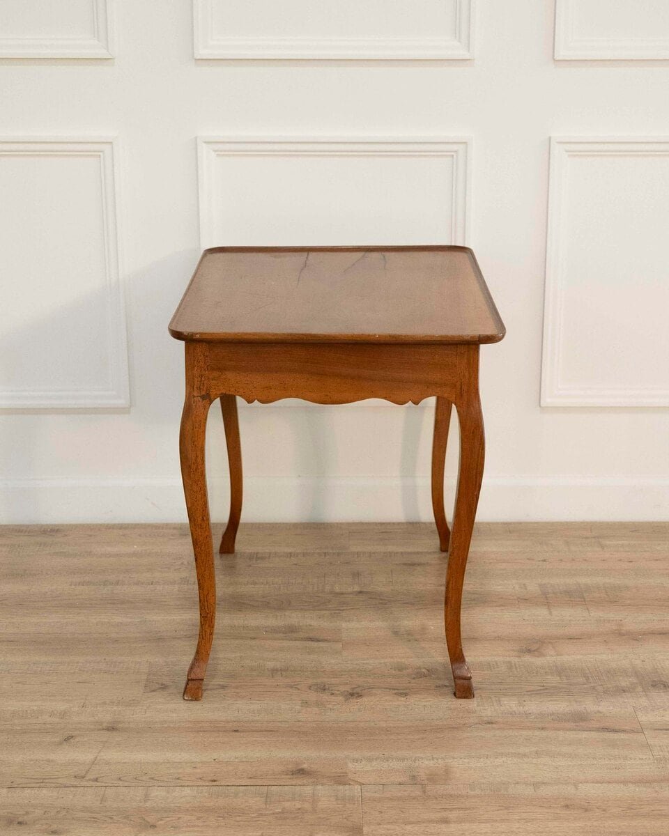 French Walnut Writing Table with Cabriole Legs, Late 19th Century - JAA
