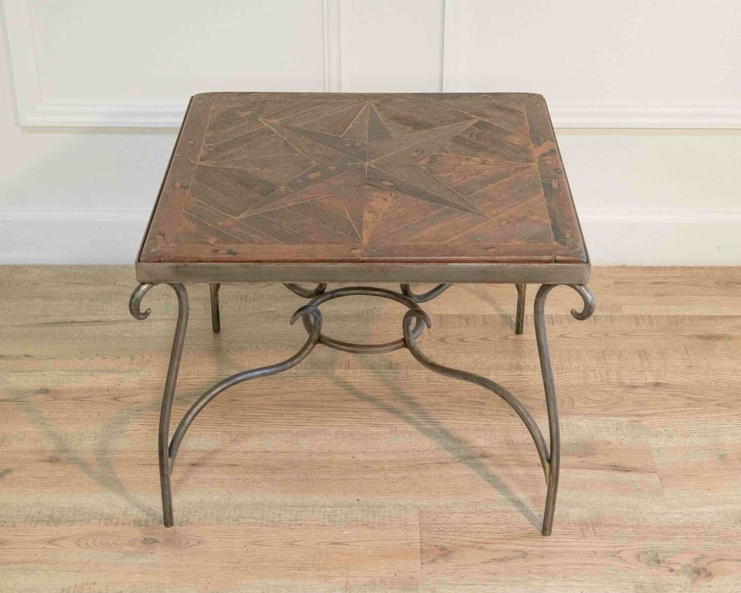 80s Coffee Table, Old Wind Rose Parquet - JAA