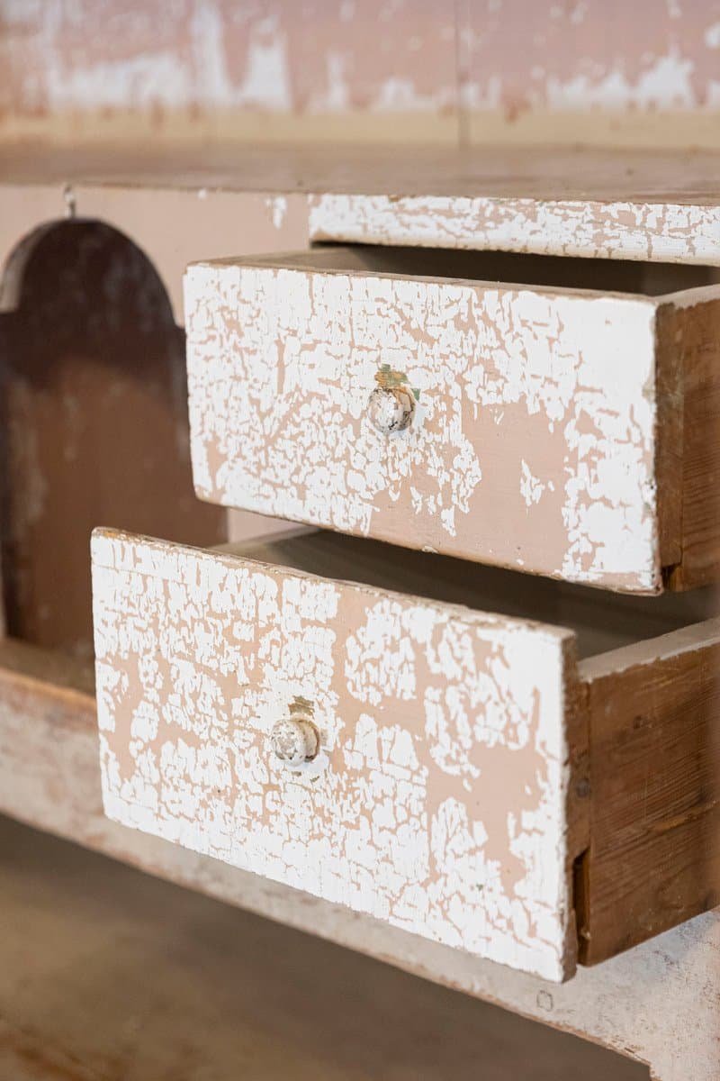 Swedish Early 19th Century Gustavian Painted Tall Cabinet with Reeded Doors - JAA