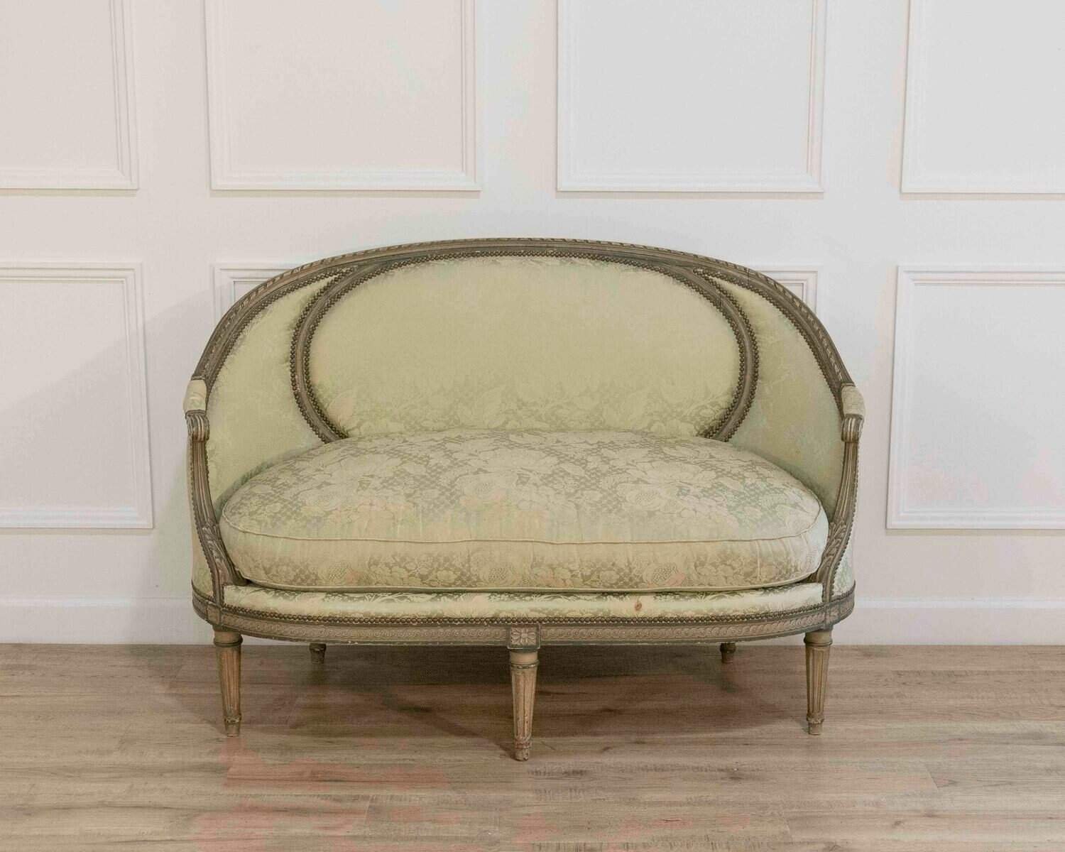 Louis XVI Style Canapé Corbeille in Painted Wood, 18th Century - JAA