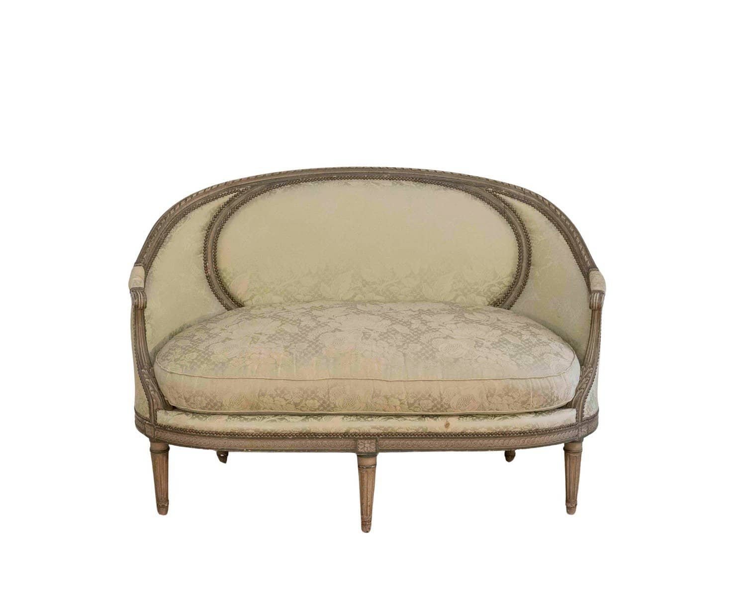 Louis XVI Style Canapé Corbeille in Painted Wood, 18th Century - JAA