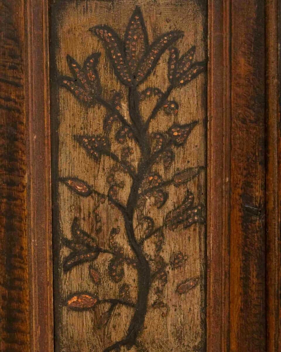 Original 19th-Century Painted Wall Cabinet with Two Doors and One Drawer - JAA