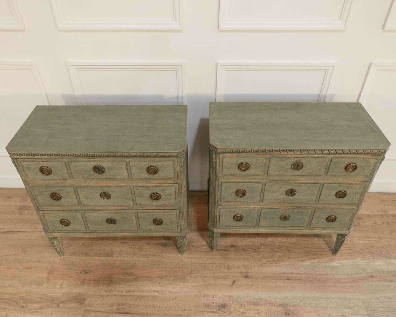 Pair of Stunning Swedish chest of drawers, richly carved, circa 100 years old. - JAA