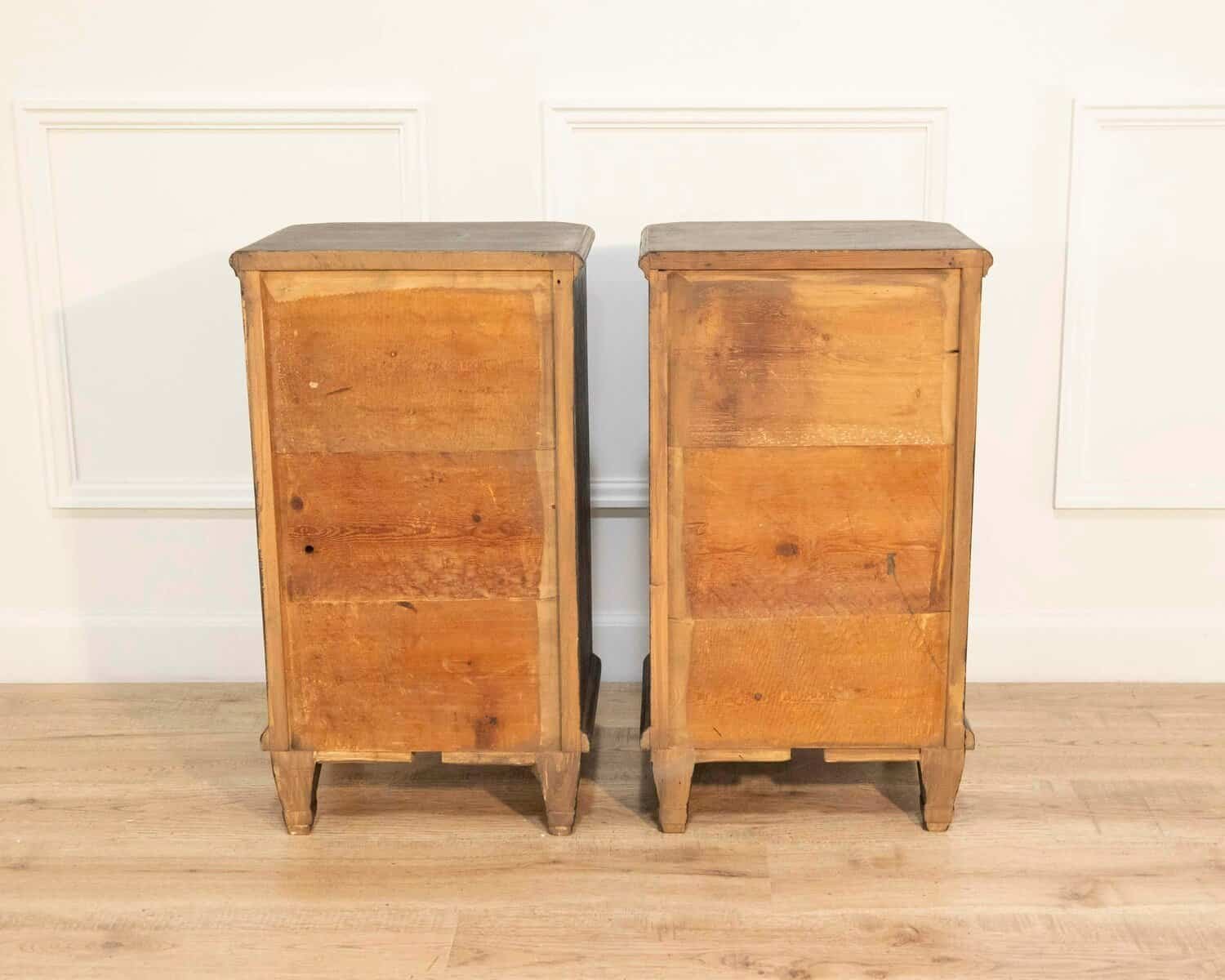 Pair of Swedish Nightstands in Black Paint, Circa 1880 - JAA