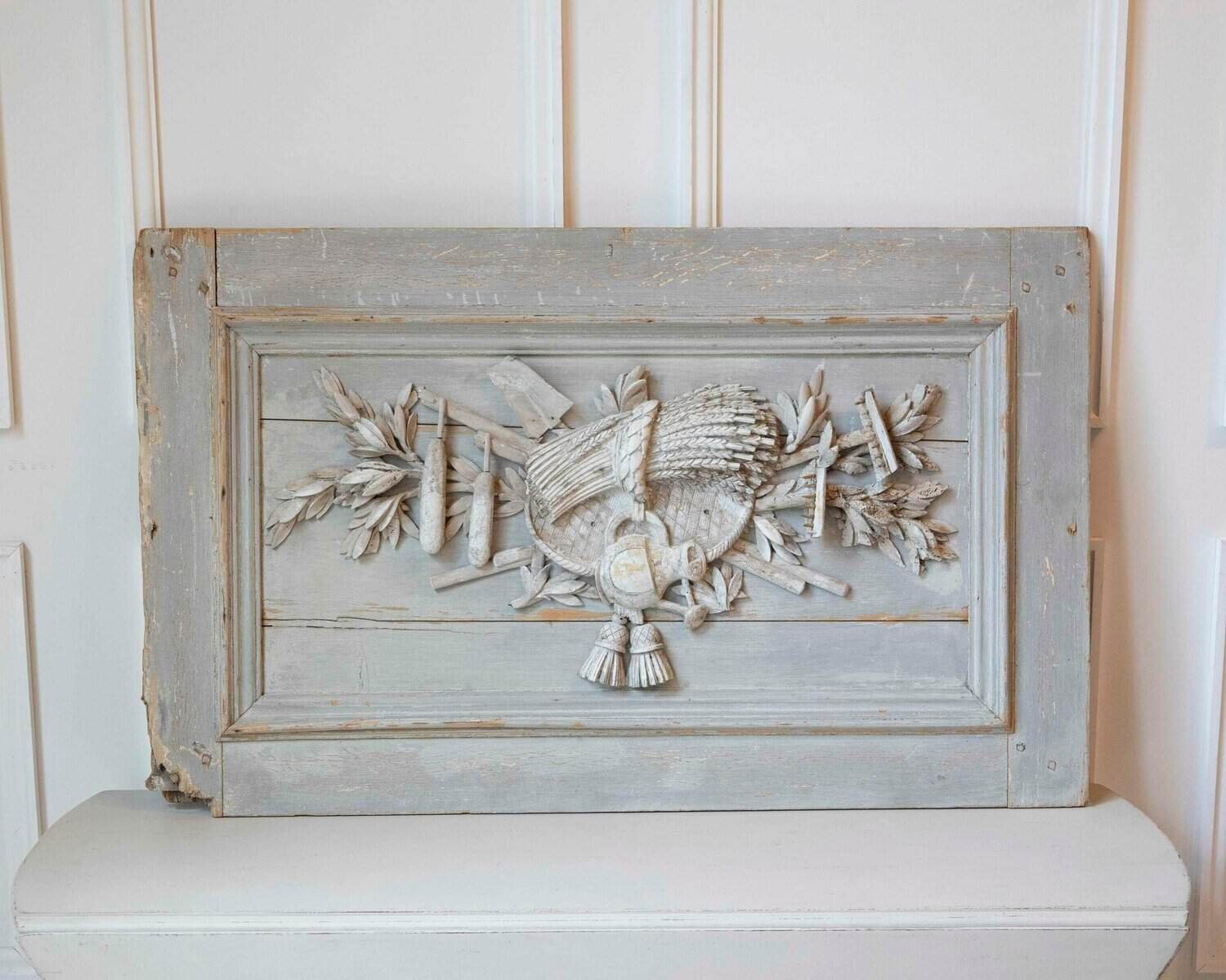 French Louis XVI Period Carved Wood Panel, 18th Century - JAA