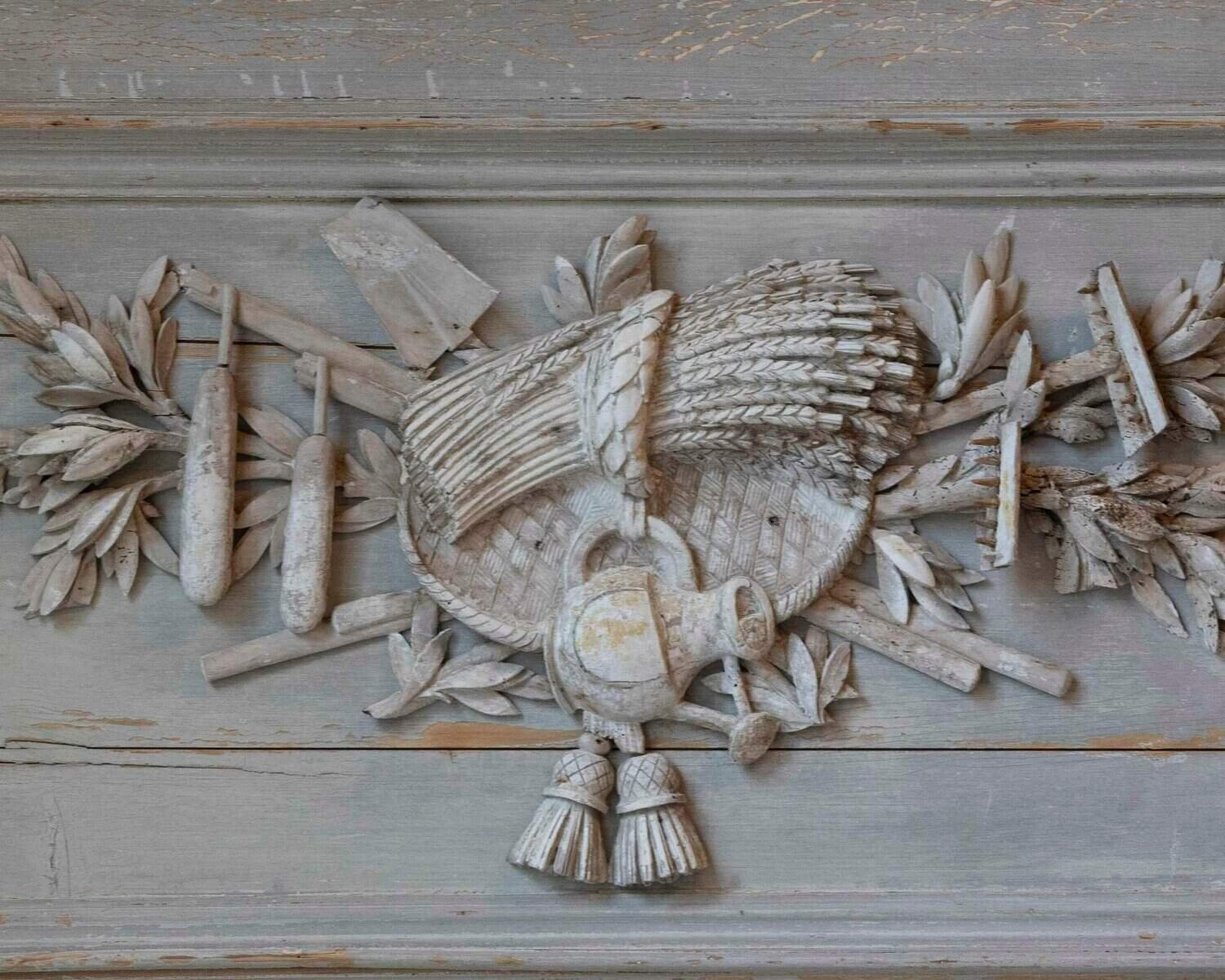 French Louis XVI Period Carved Wood Panel, 18th Century - JAA