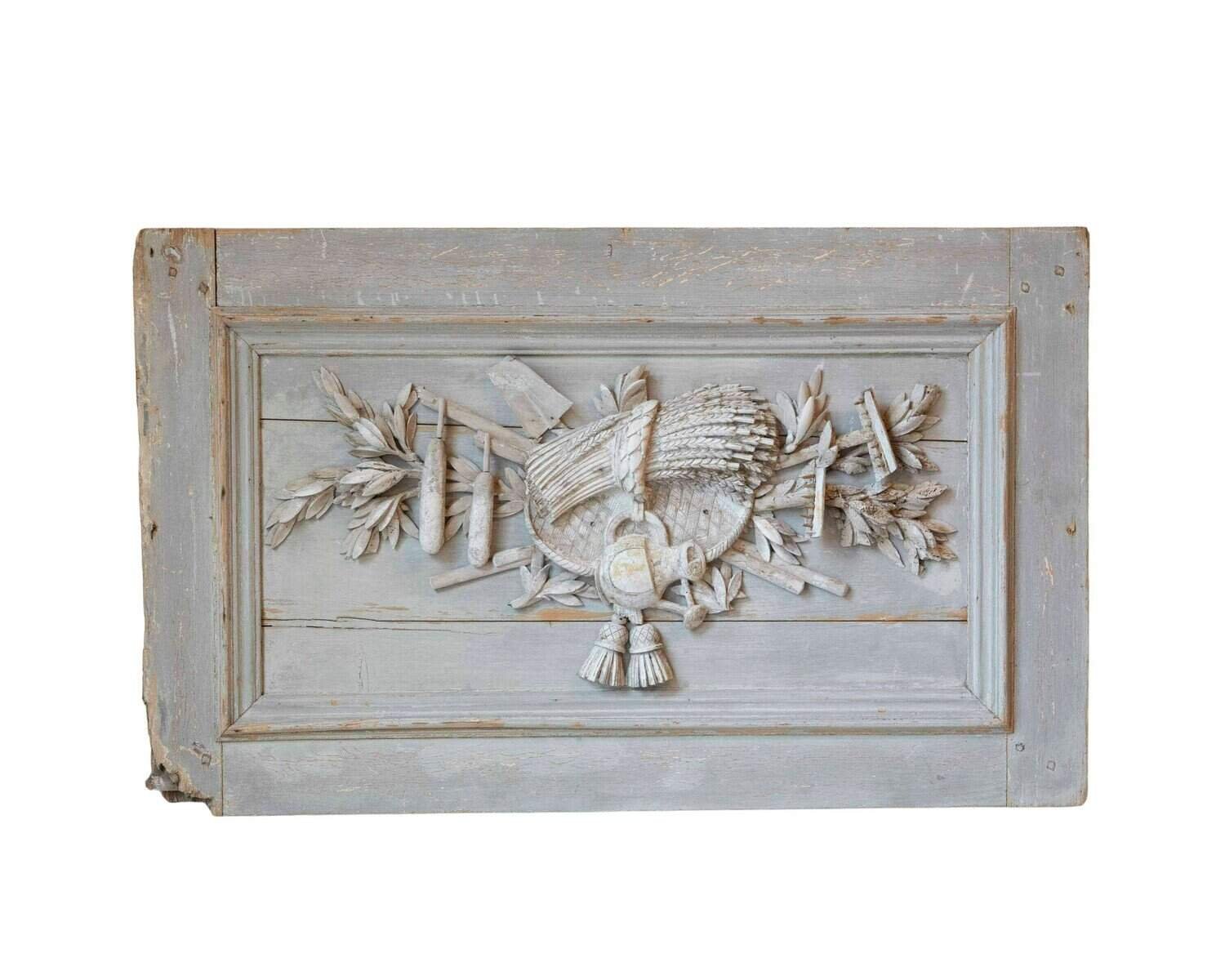 French Louis XVI Period Carved Wood Panel, 18th Century - JAA