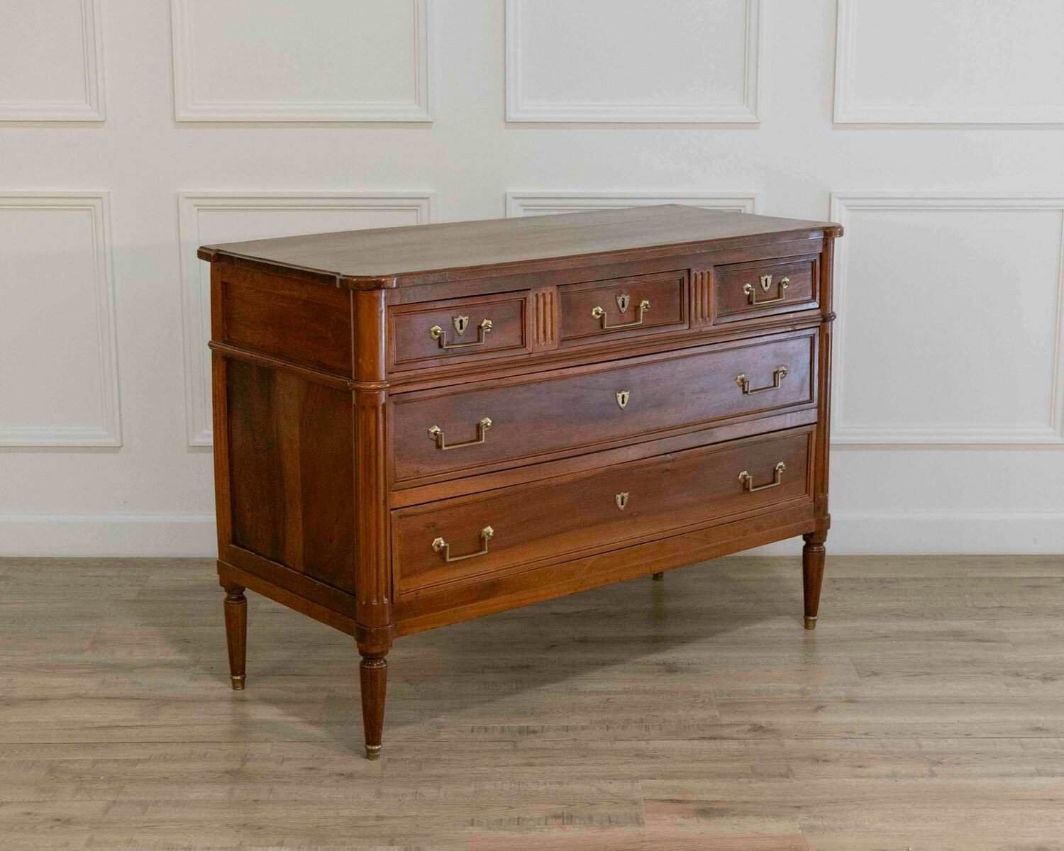 Louis XVI Style Walnut Chest Of Drawers - JAA