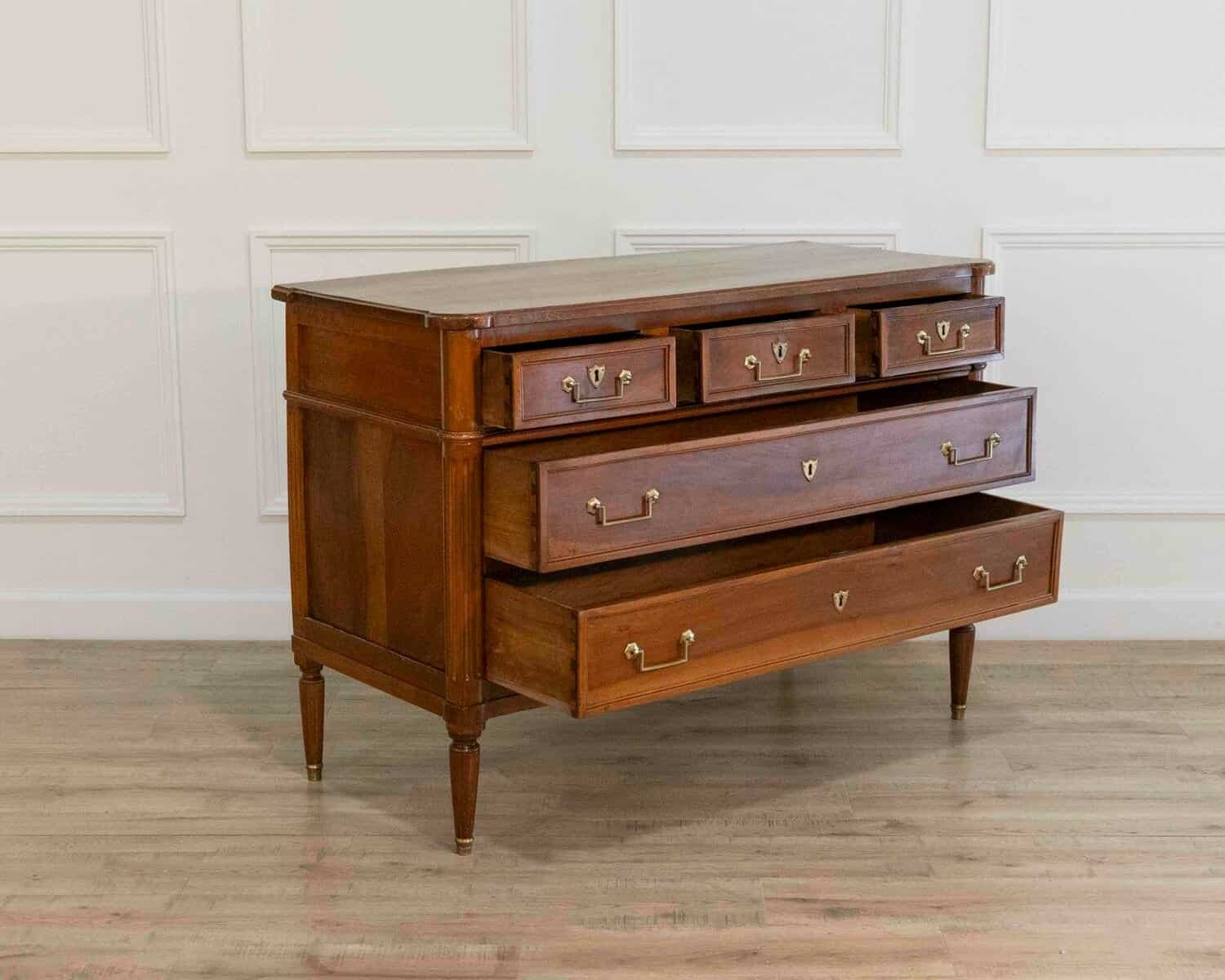 Louis XVI Style Walnut Chest Of Drawers - JAA