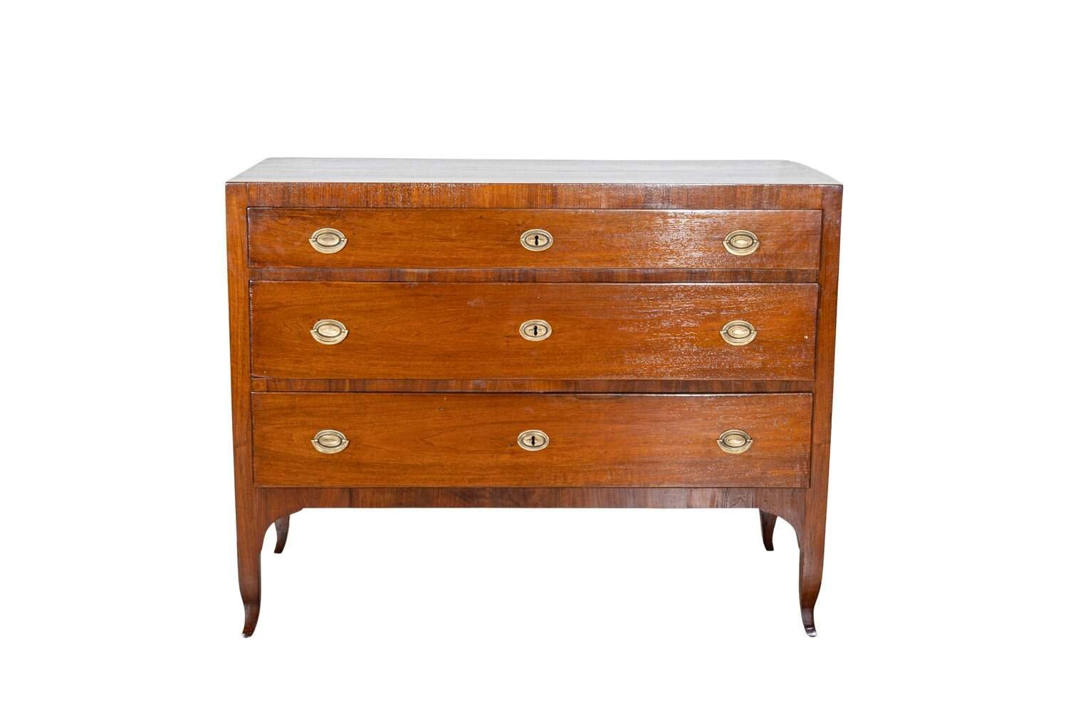 Antique Directoire Chest Of Drawers In Walnut - Italy 18th