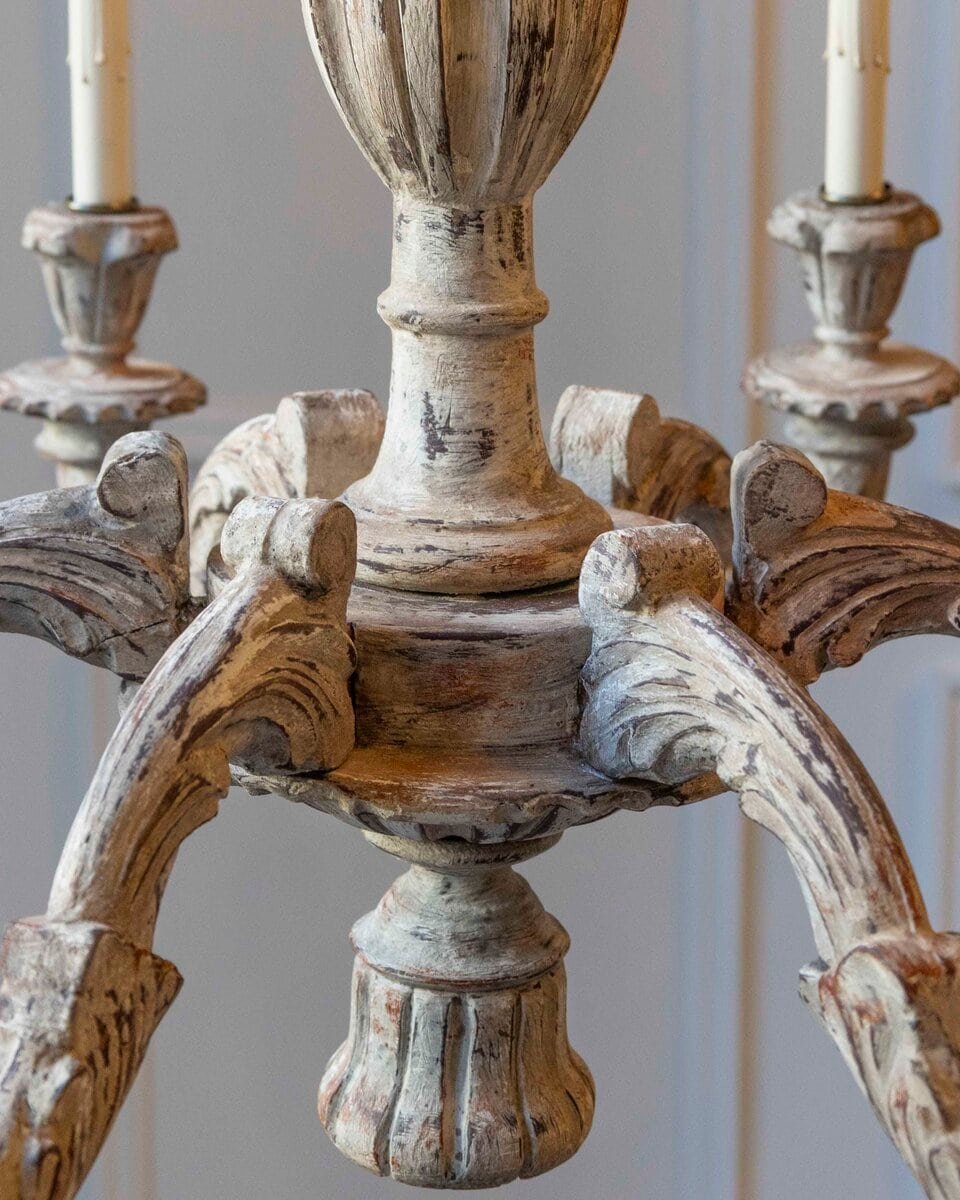 New Carved Wooden Chandelier - JAA
