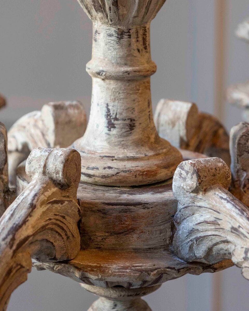 New Carved Wooden Chandelier - JAA