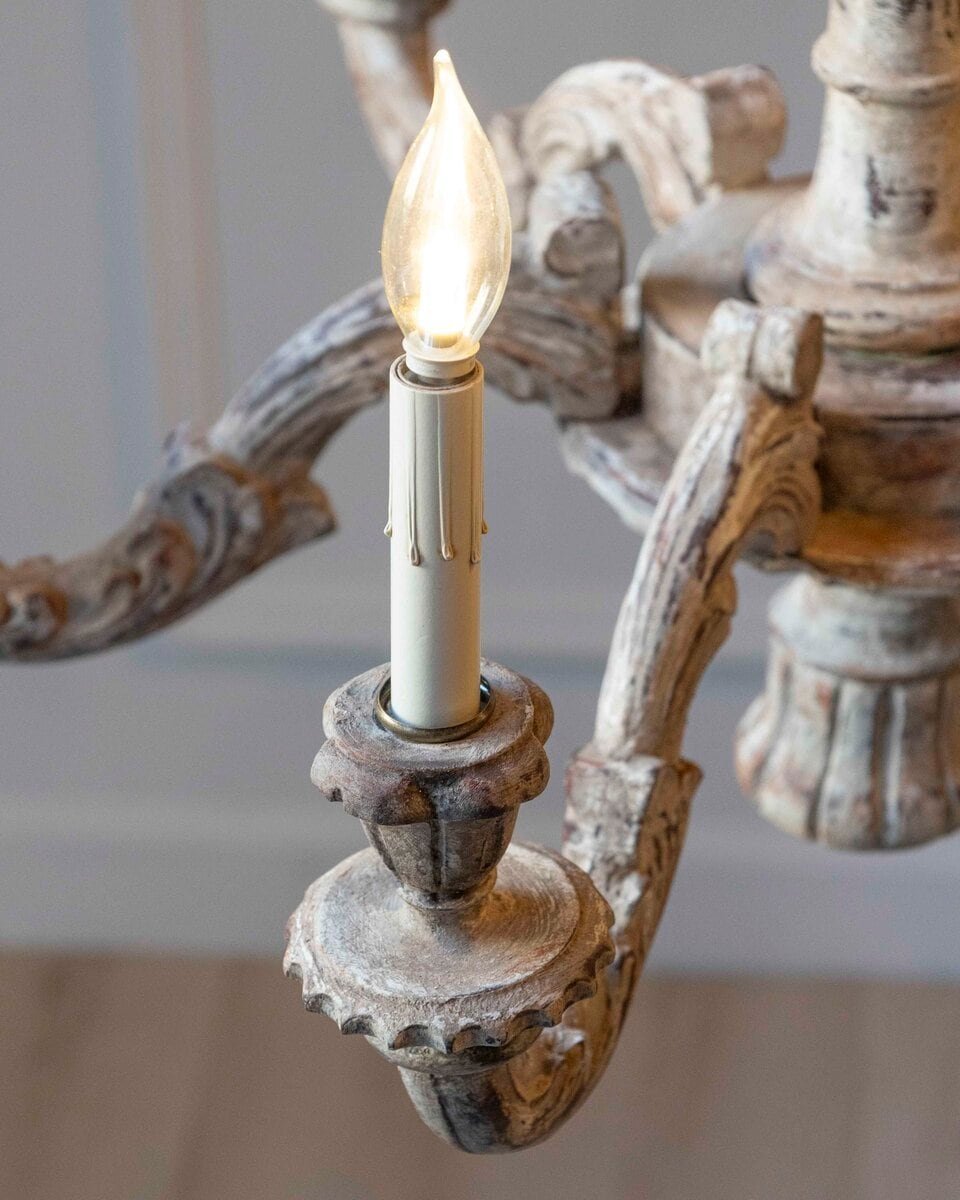 New Carved Wooden Chandelier - JAA