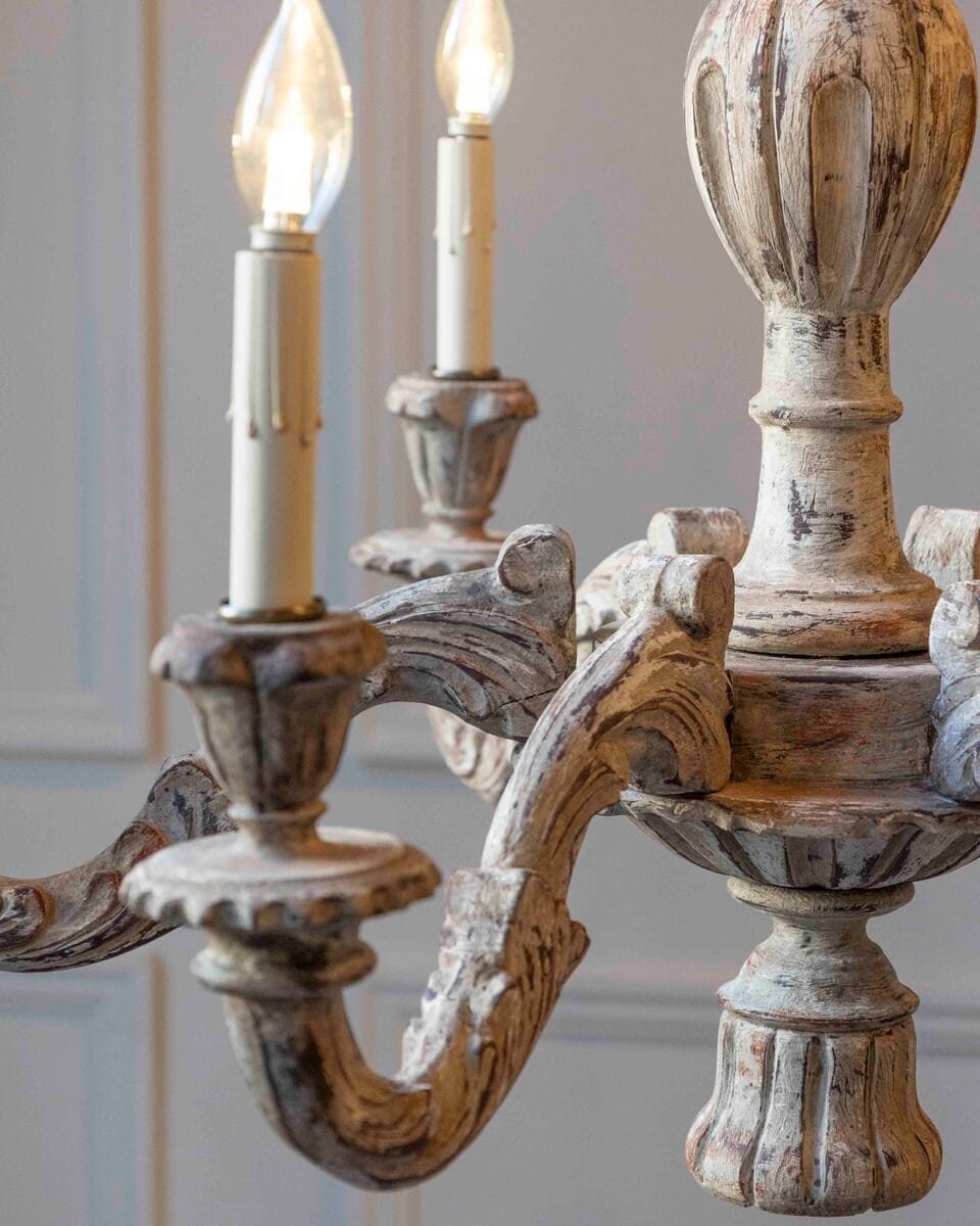 New Carved Wooden Chandelier - JAA