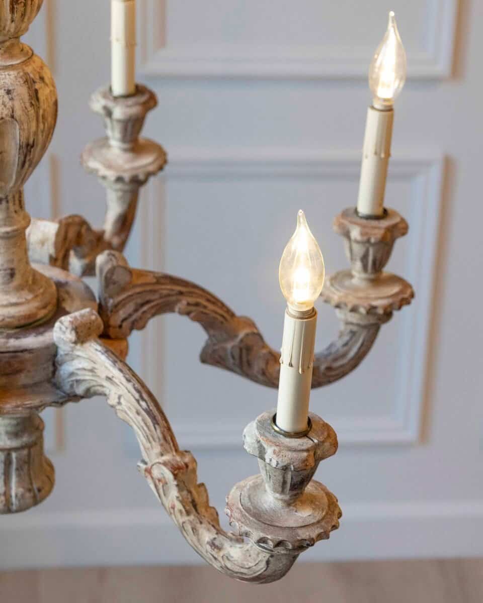 New Carved Wooden Chandelier - JAA