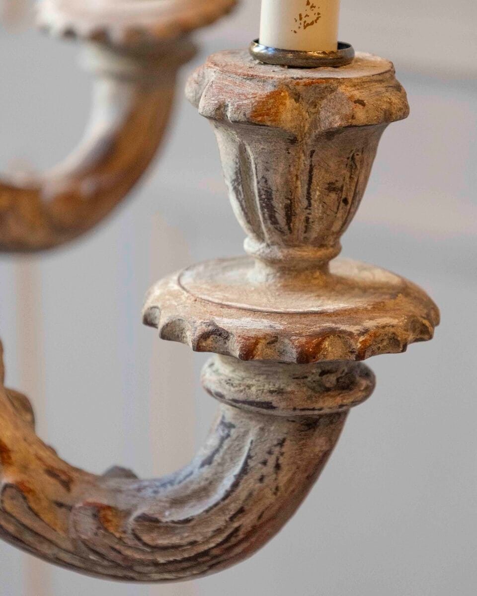 New Carved Wooden Chandelier - JAA