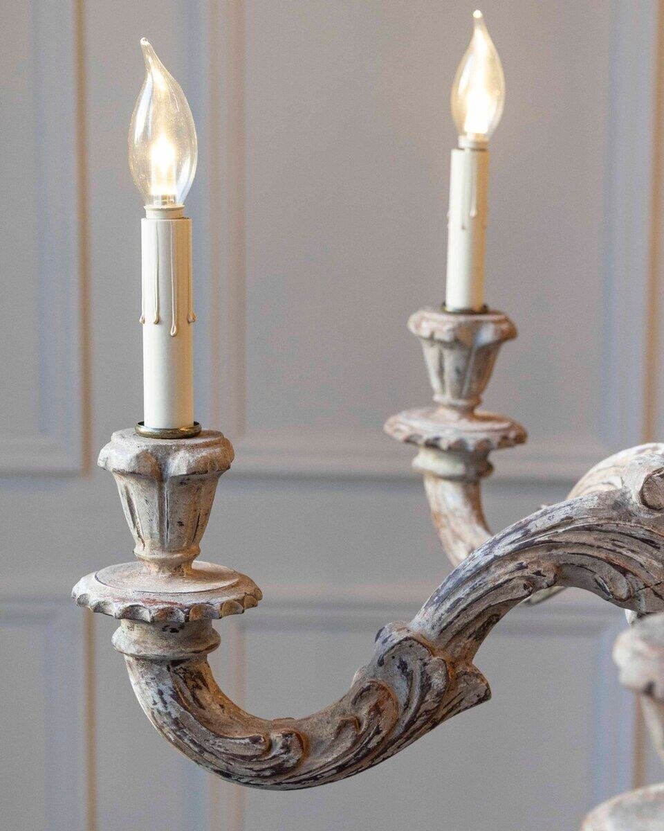 New Carved Wooden Chandelier - JAA