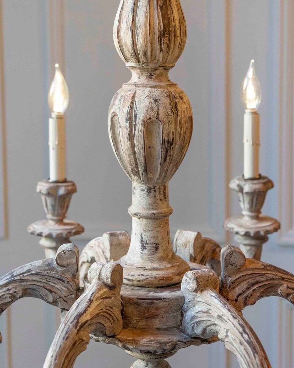 New Carved Wooden Chandelier - JAA