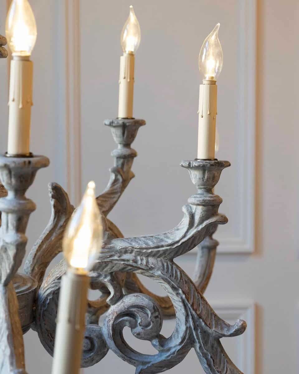 Large Carved Wooden Chandelier - JAA