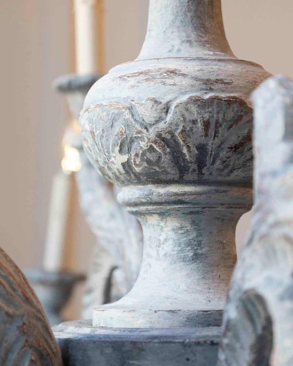 Large Carved Wooden Chandelier - JAA