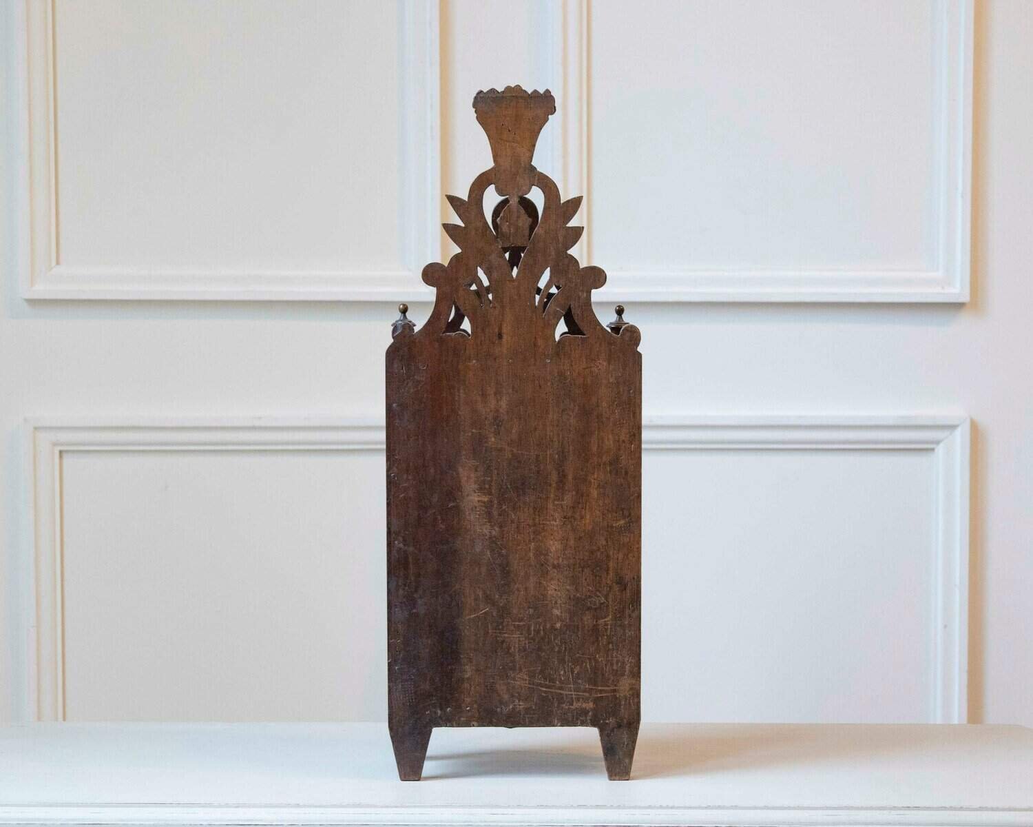 Large Provençal Walnut Fariniero with Carved Openwork, Early 19th Century - JAA
