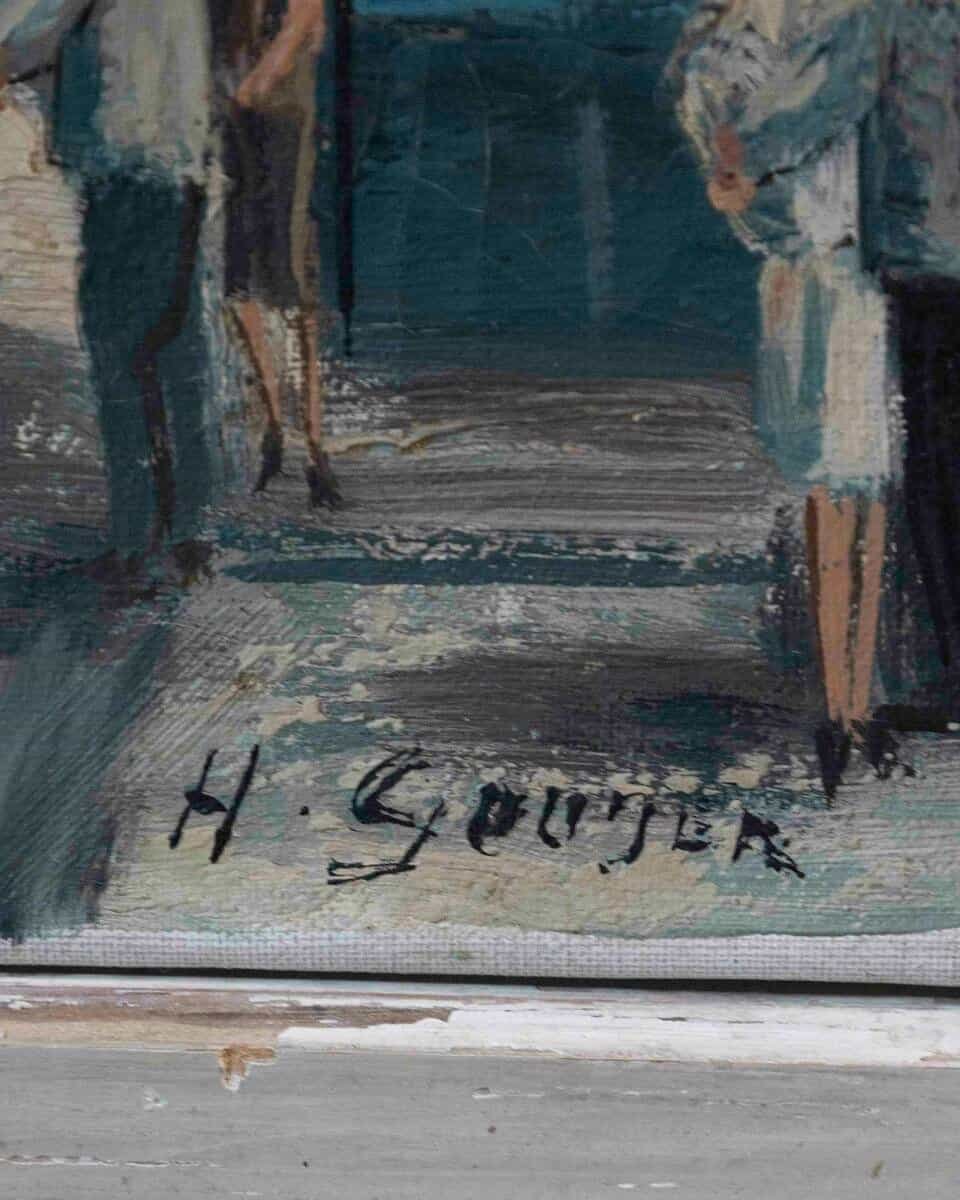 H. Gouter “montmartre Au Printemps” Paris. Place Du Tertre.basilica Of The Sacred Heart - JAA