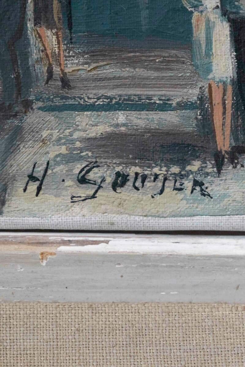 H. Gouter “montmartre Au Printemps” Paris. Place Du Tertre.basilica Of The Sacred Heart - JAA