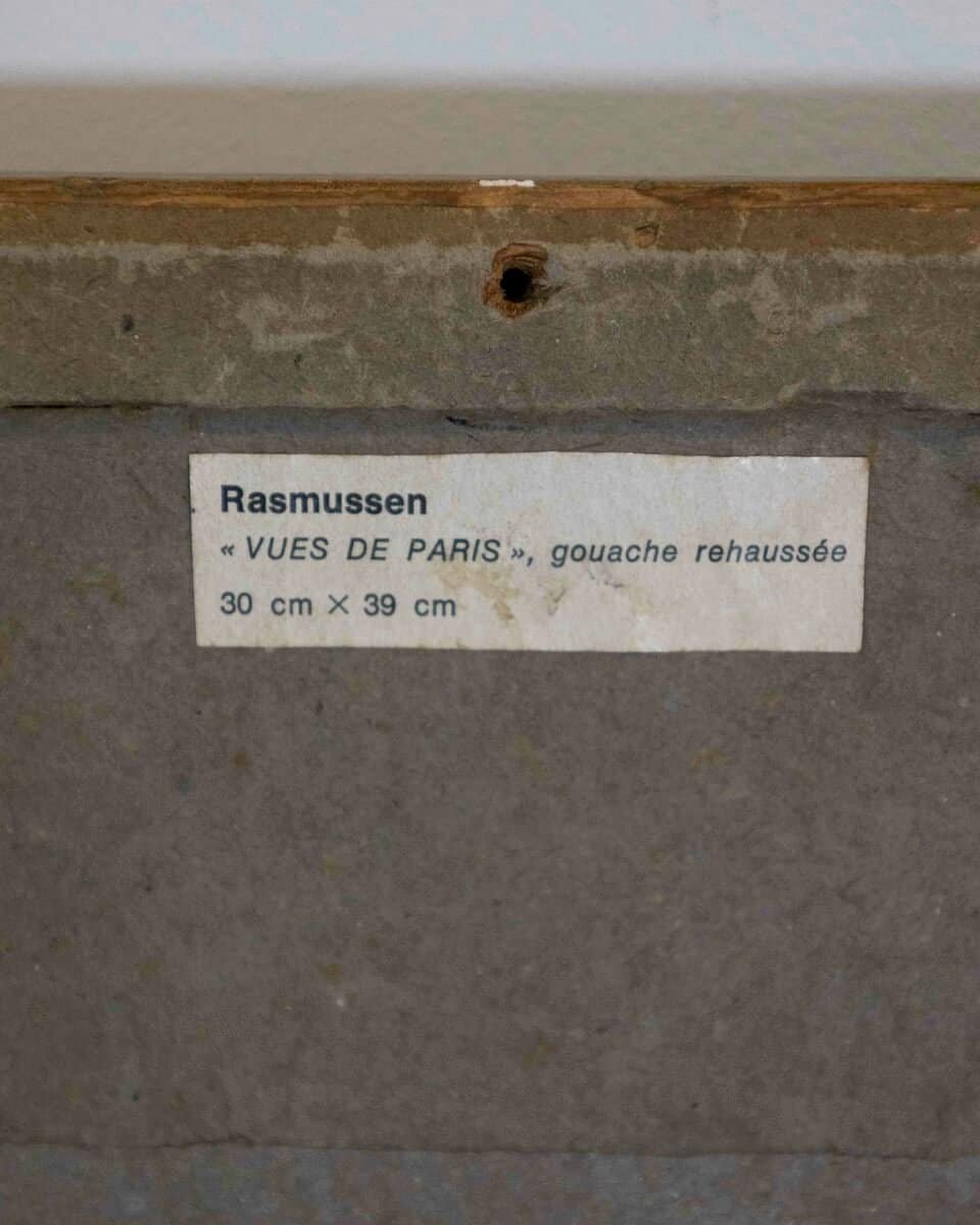 The Place Pigalle Omnibus, Paris, Early 20th Century — Gouache Enhanced Drawing by Bertrand Rasmussen - JAA