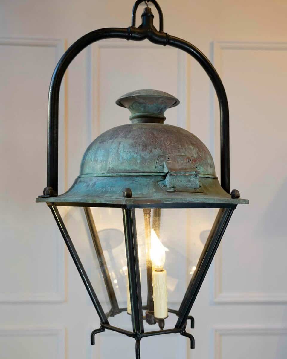 Two French Hexagonal Copper Lantern with Domed Top (Priced Each) - JAA