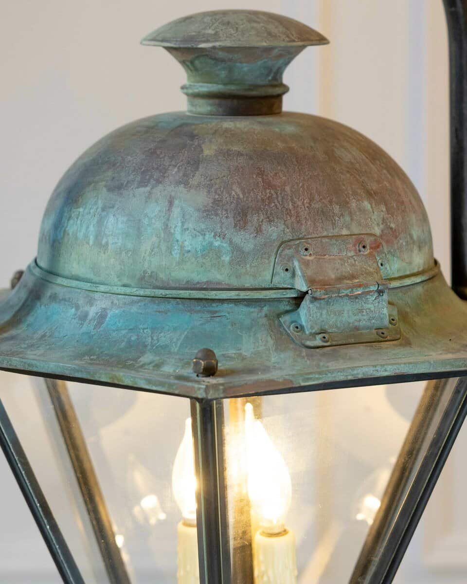 Two French Hexagonal Copper Lantern with Domed Top (Priced Each) - JAA