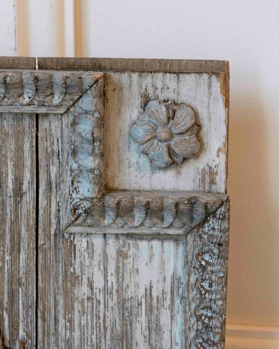 French 18th Century Louis XVI Carved Wood Panel with Gardener’s Attributes - JAA