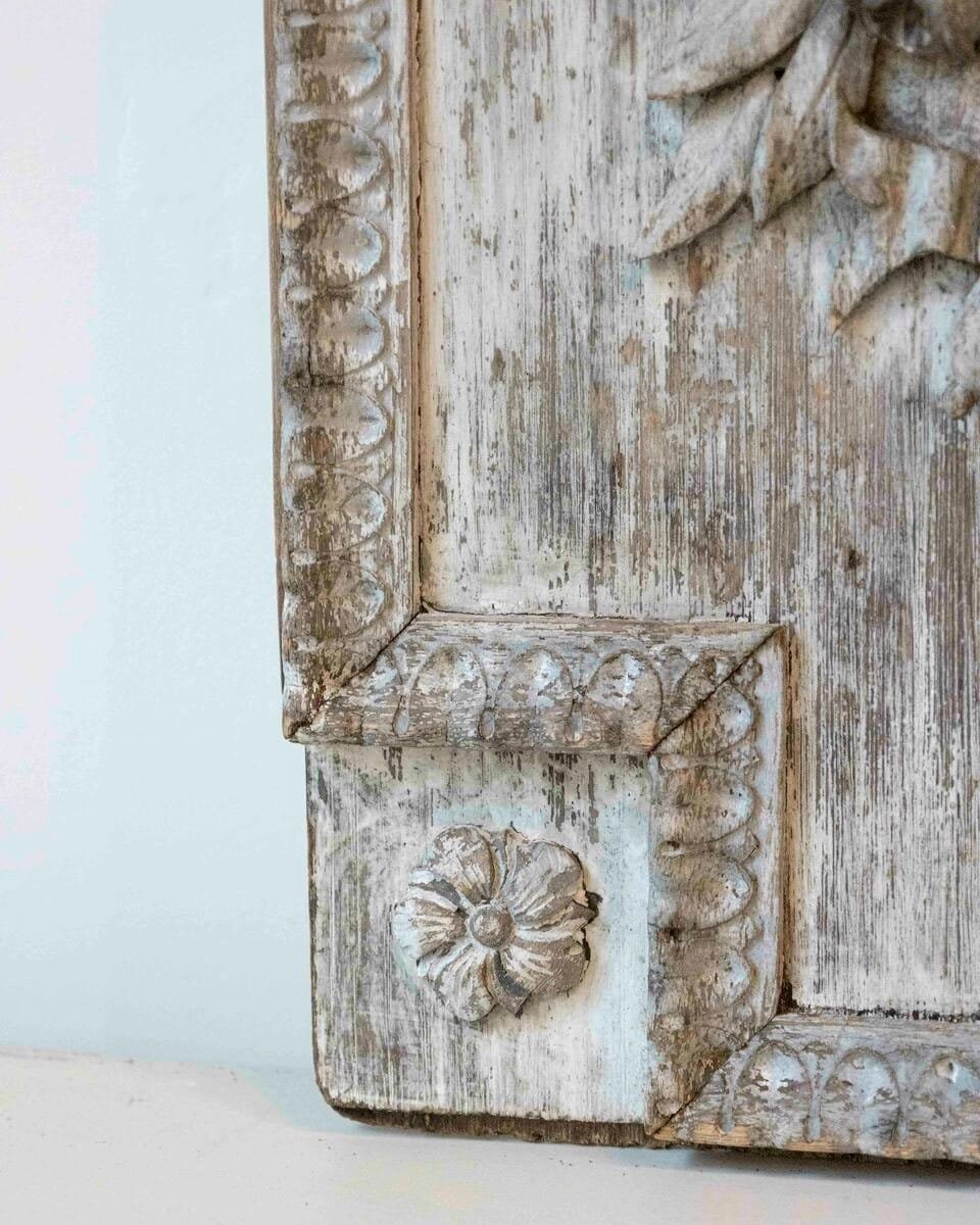 French 18th Century Louis XVI Carved Wood Panel with Gardener’s Attributes - JAA