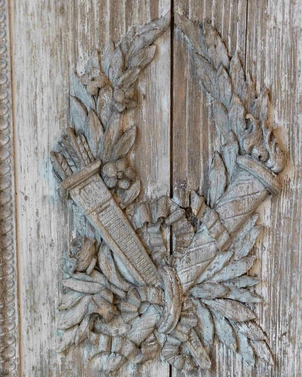 French 18th Century Louis XVI Carved Wood Panel with Gardener’s Attributes - JAA